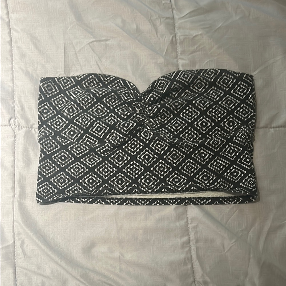 PINK Victoria's Secret Black and White Bustier Crop Top